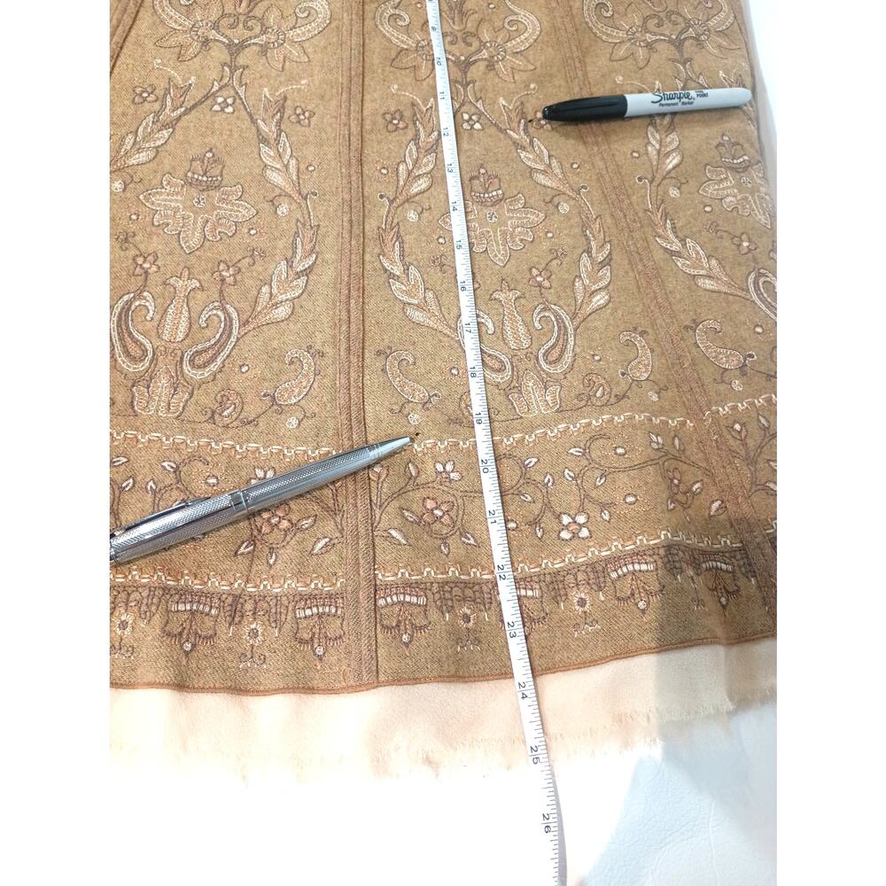 TALBOTS WOOL BLEND GOLD BROWN PAISLEY MOROCCAN INDIAN STYLE SKIRT WMS 12 - Picture 4 of 9